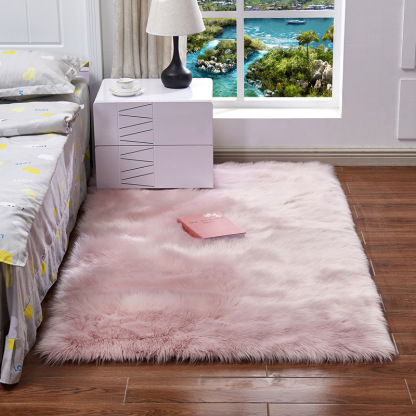 Hot Selling Carpet for Bedroom and Living Room, Bedside Rug, Home Use Faux Fur Plush Carpet, Stain Resistant and Easy to Clean