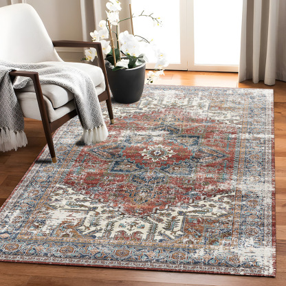 Foldable Washable Living Room Carpet TEMU Cross-border Amazon Manufacturer Wholesale Vintage American Style Non-slip Floor Mat