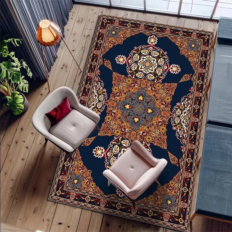 Turkish Ethnic Style Carpet Persian American Retro Living Room Sofa Coffee Table Carpet Home Bedroom Bedside Rug