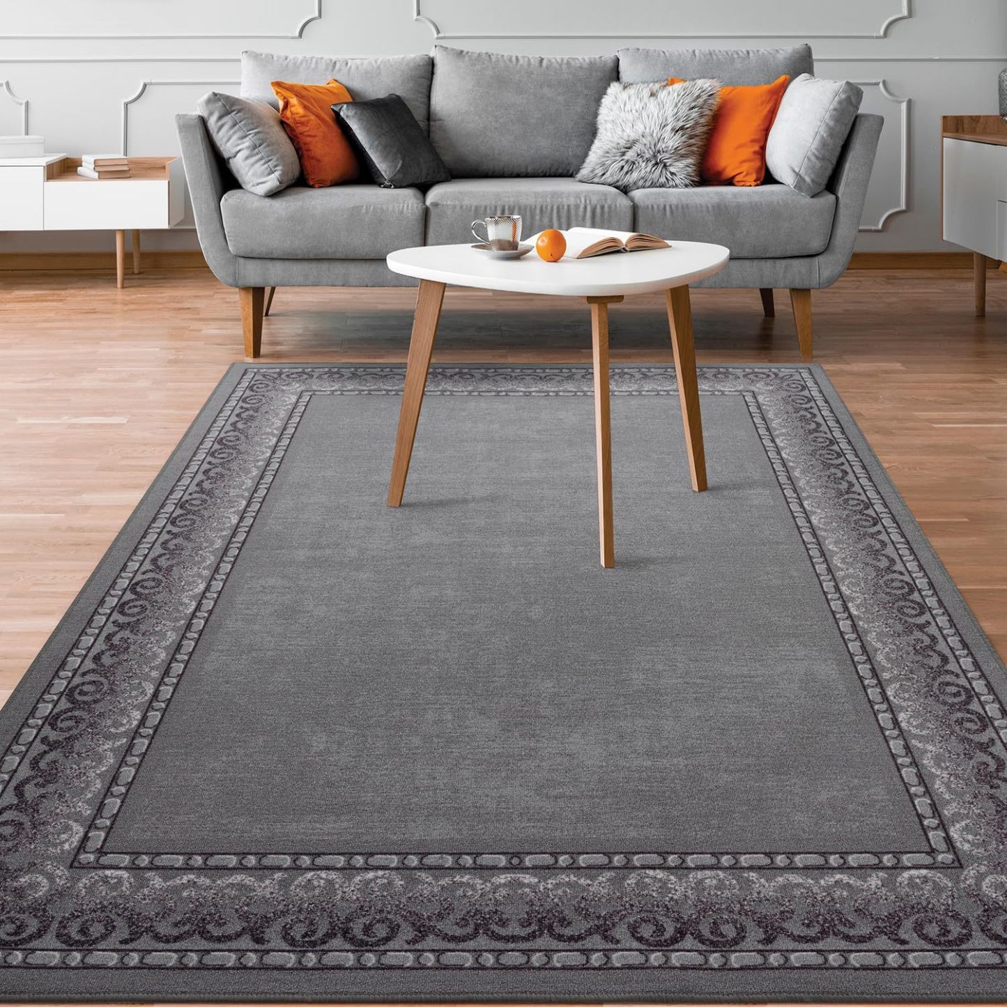 Light Luxury Printed Carpet for Living Room, Stain-Resistant Full Carpet for Bedroom, Ready Stock Decorative Carpet