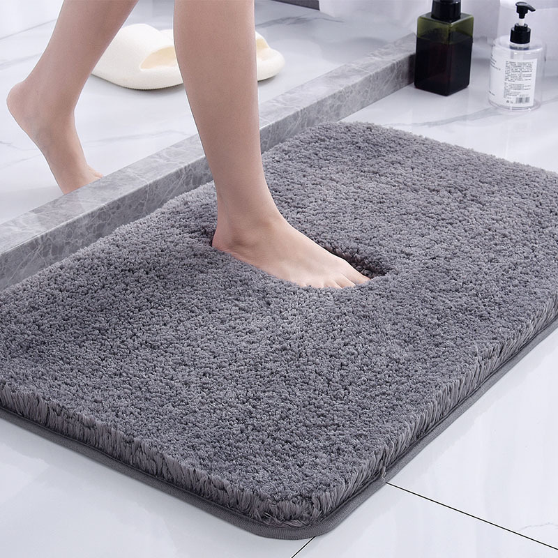 Plush Absorbent Bath Mat Non-Slip Thickened Home Kitchen Bathroom Toilet Doorway Carpet