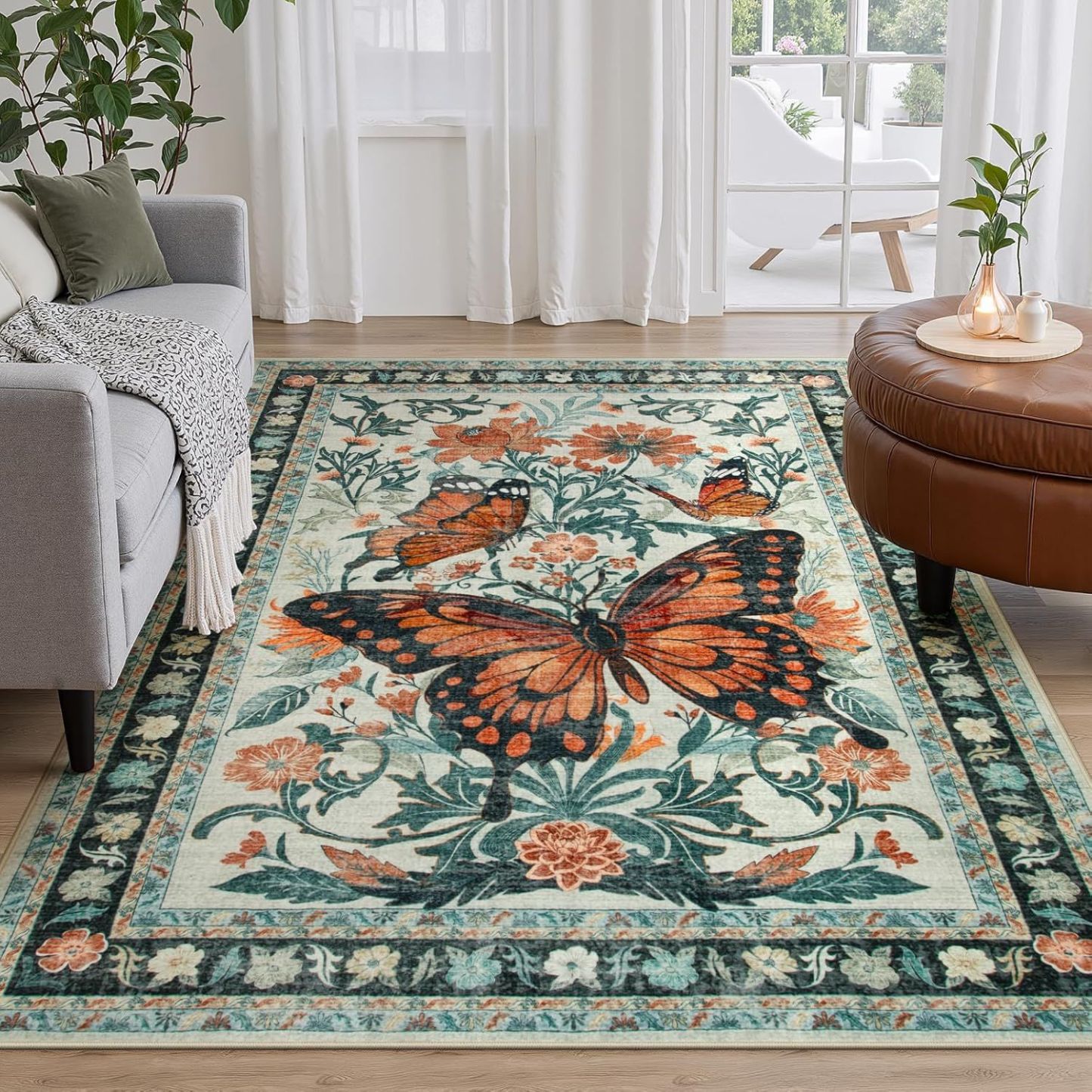 Vintage Floral Carpet Living Room Carpet Bedroom Bedside Rug Sofa Coffee Table Rug Hotel Homestay Decorative Carpet Wholesale