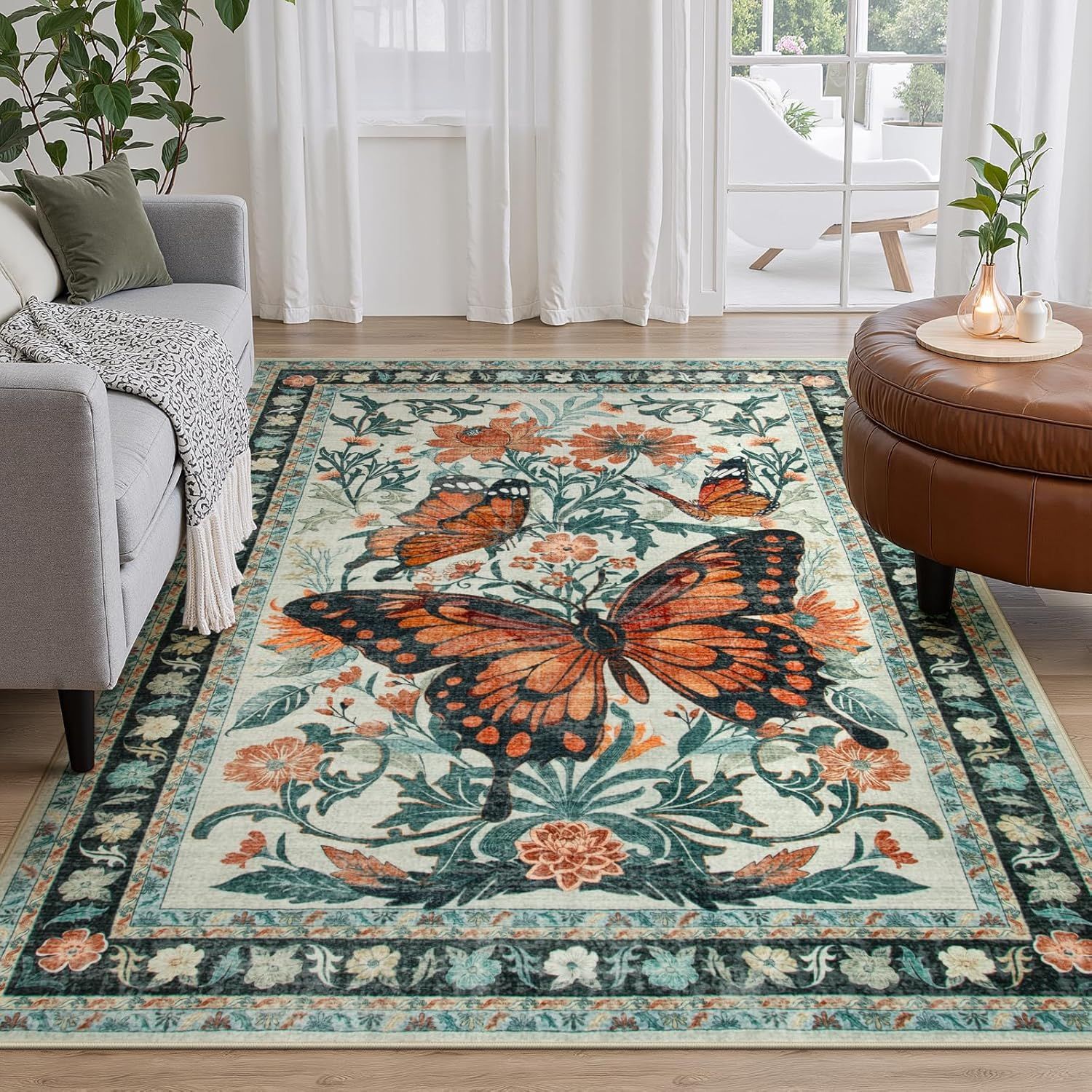 Vintage Floral Carpet Living Room Carpet Bedroom Bedside Rug Sofa Coffee Table Rug Hotel Homestay Decorative Carpet Wholesale