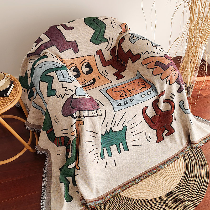 Rugava Sofa Throw Blanket Country Retro Pastoral Style Sofa Cover Chair Cover One-Piece Sofa Cushion
