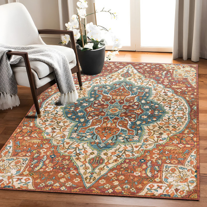 Foldable Washable Living Room Carpet TEMU Cross-border Amazon Manufacturer Wholesale Vintage American Style Non-slip Floor Mat