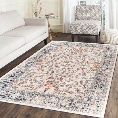 Vintage European Style High-End Dirt-Resistant Easy-Clean Living Room Bedroom Ultra-Soft Faux Cashmere Washable Machine Washable Carpet
