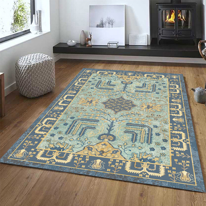 Loop Pile Turkish Vintage Carpet European Style Living Room Persian Carpet Bedroom Sofa Coffee Table Bedside Ethnic Style Rug