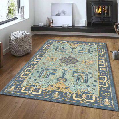 Loop Pile Turkish Vintage Carpet European Style Living Room Persian Carpet Bedroom Sofa Coffee Table Bedside Ethnic Style Rug