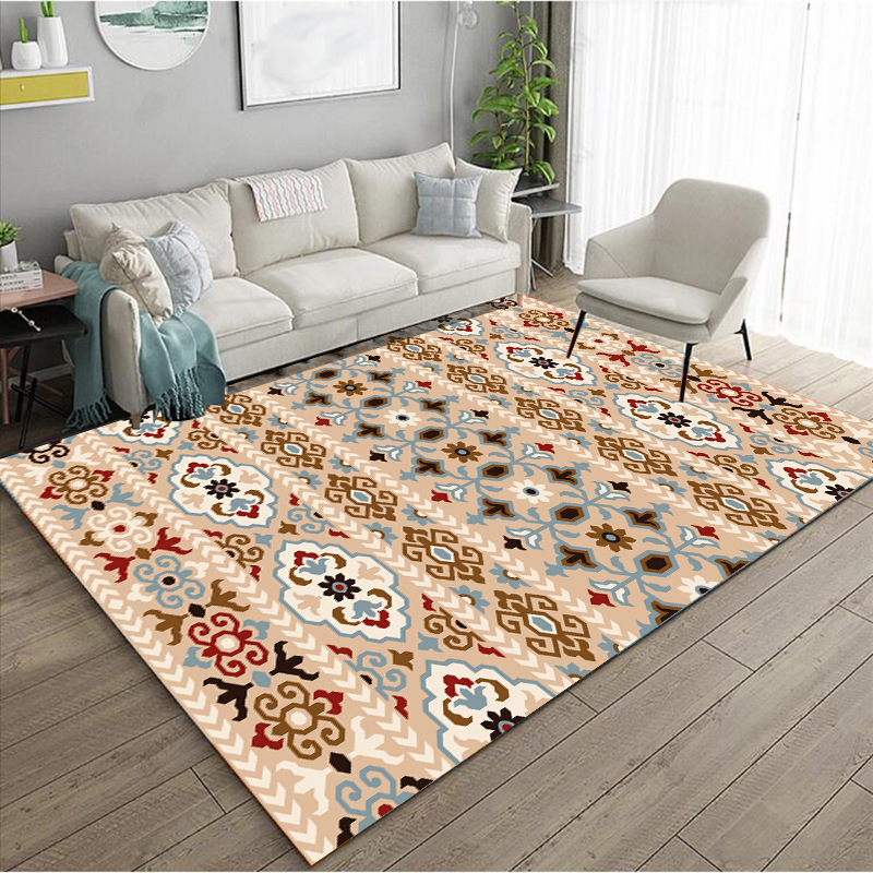 Turkish Ethnic Style Carpet Persian American Retro Living Room Sofa Coffee Table Carpet Home Bedroom Bedside Rug