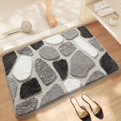 Dajiang Cross-Border INS Style Floral Bathroom Mat Strong Water Absorption Non-Slip Mat Flocked Home Bathroom Quick-Dry Foot Mat