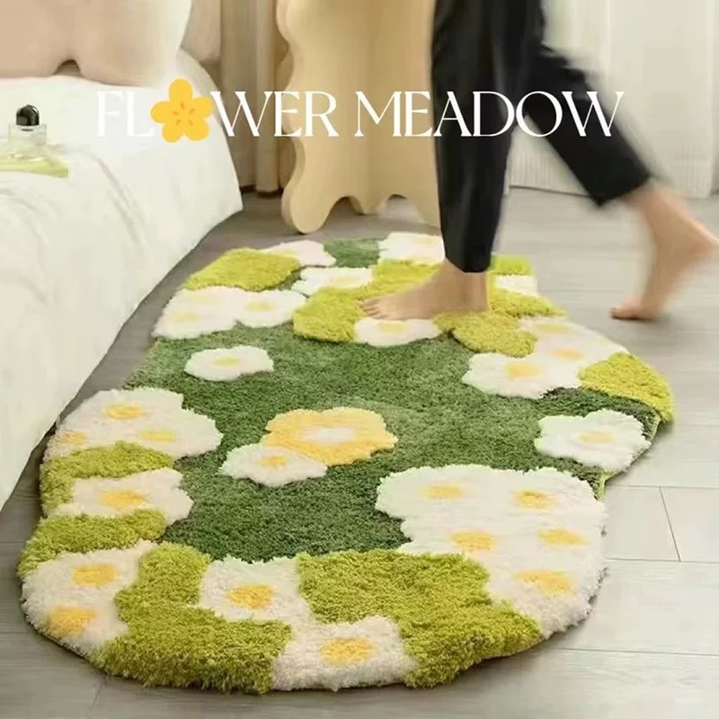 Forest Moss Carpet Bedroom Bedside Rug Thick Plush Living Room Sofa Chair Floor Mat Bathroom Absorbent Quick-Dry Mat
