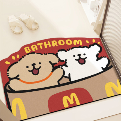 Cartoon Bathroom Mat, Dirt-Resistant Absorbent Mat for Bathroom, Entryway Diatomaceous Earth Mat, High-End Bathroom Non-Slip Mat