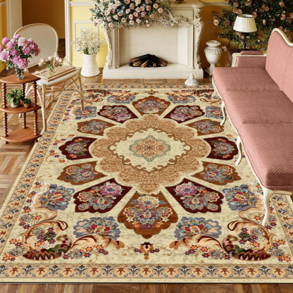 Living Room Carpet Stain-Resistant Easy-to-Care Italian-Style Light Luxury Bedroom Bedside Blanket Sofa and Tea Table Mat
