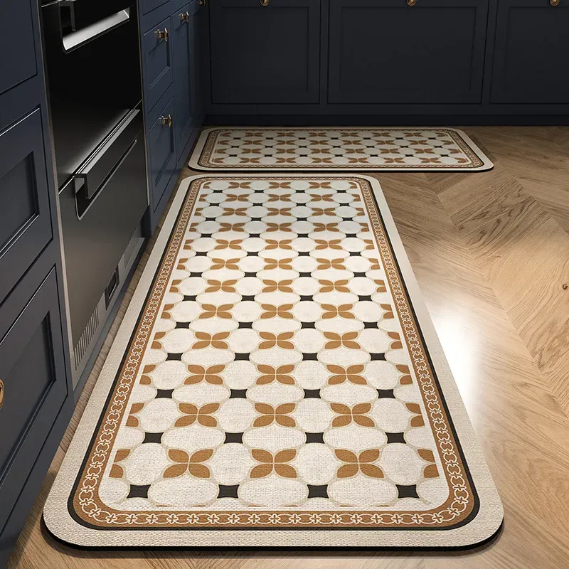Minimalist Modern Diatomaceous Earth Household Kitchen Bathroom Absorbent Quick-Dry Floor Mat Toilet Doorway Non-Slip Foot Mat