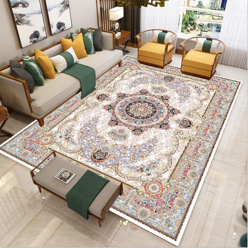 Loop Pile Turkish Vintage Carpet European Style Living Room Persian Carpet Bedroom Sofa Coffee Table Bedside Ethnic Style Rug