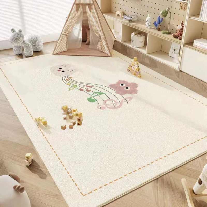 Rugava Cartoon Colorful Pom-Pom Carpet for Children's Room Baby Reading Area Entertainment Play Mat Bedroom Full Carpet