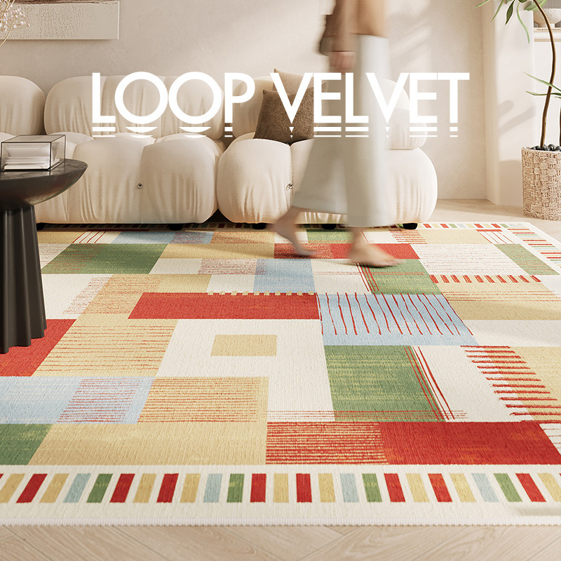 American-Style Waterproof Anti-Fouling Carpet Living Room Retro Affordable Luxury High-Grade Household Erasable Washable Disposable Bedroom Floor Mat