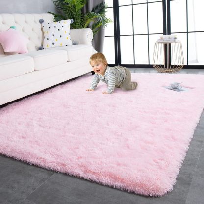 Plush Living Room Carpet Bedroom Bedside Rug Coffee Table Rug Room Under Bed Fleece Floor Mat