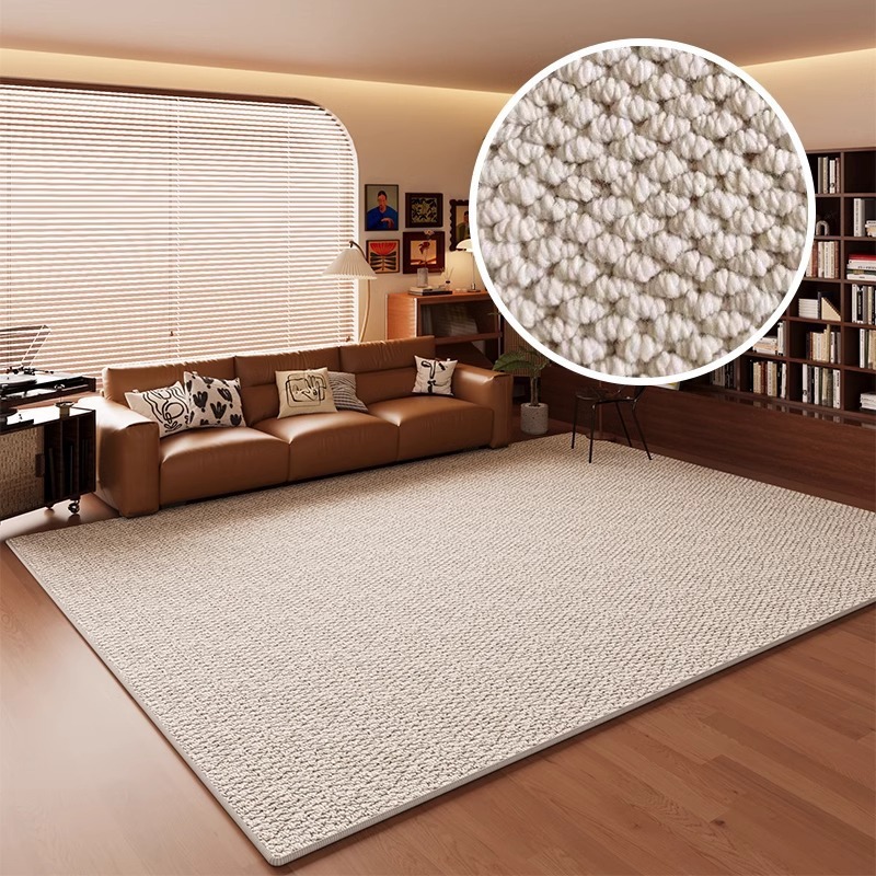 Imitation Sisal Carpet, Stain Resistant and Easy to Clean, Living Room Carpet, Imitation Cat Paw Pineapple Loop Non-Slip Mat, Large Area Full Coverage Foot Mat