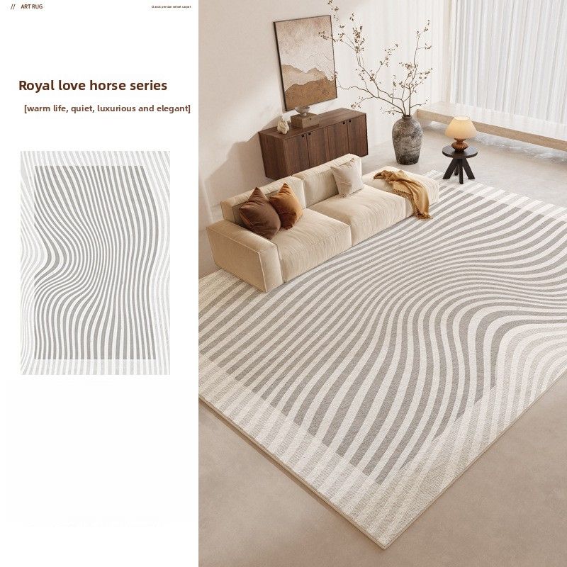 Cream Style Living Room Carpet 2025 New Bedroom Bedside Rug Waterproof Non-Slip Wash-Free Stain-Resistant Thickened Rug