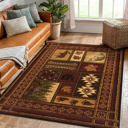 Rugava Vintage American Ethnic Style Home Living Room Sofa Coffee Table Bedroom Bedside Rug Balcony Non-Slip Rug