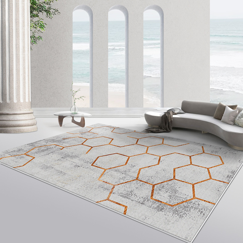 Minimalist Nordic Living Room Carpet Bedroom Waterproof Stain-resistant Coffee Table Rug Light Luxury Home Abstract Loop Pile Non-slip Rug