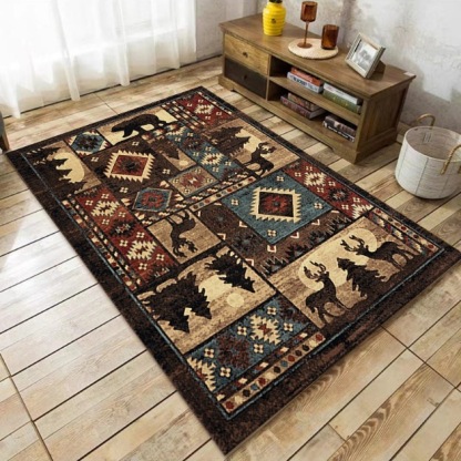 Rugava Vintage American Ethnic Style Home Living Room Sofa Coffee Table Bedroom Bedside Rug Balcony Non-Slip Rug