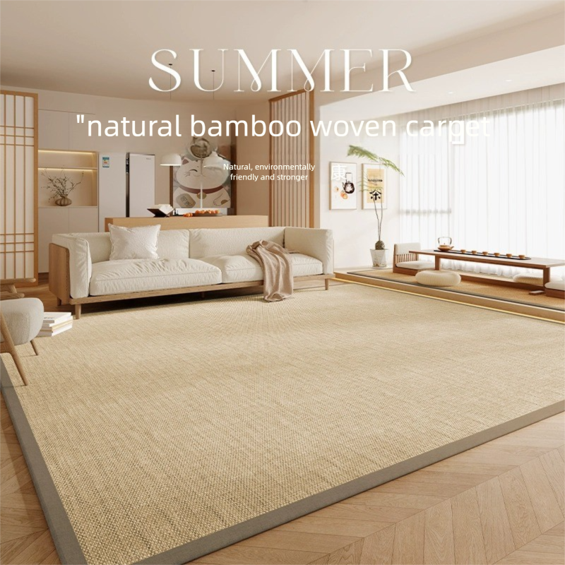 Rugava Cooling Mat Bamboo Woven Japanese Tatami Rattan Mat Summer Carpet Living Room Home Coffee Table Tea Room Bedroom Wabi-Sabi Style