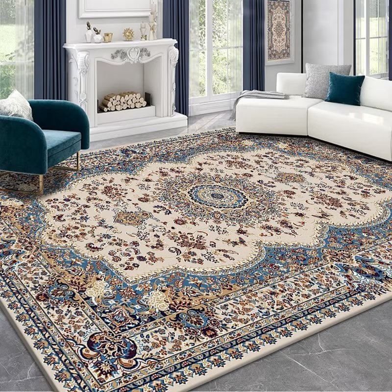Turkish Ethnic Style Carpet Persian American Retro Living Room Sofa Coffee Table Carpet Home Bedroom Bedside Rug
