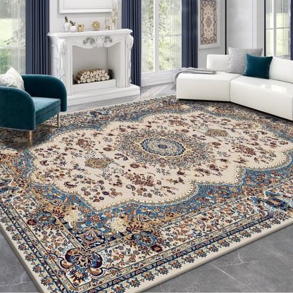 Turkish Ethnic Style Carpet Persian American Retro Living Room Sofa Coffee Table Carpet Home Bedroom Bedside Rug