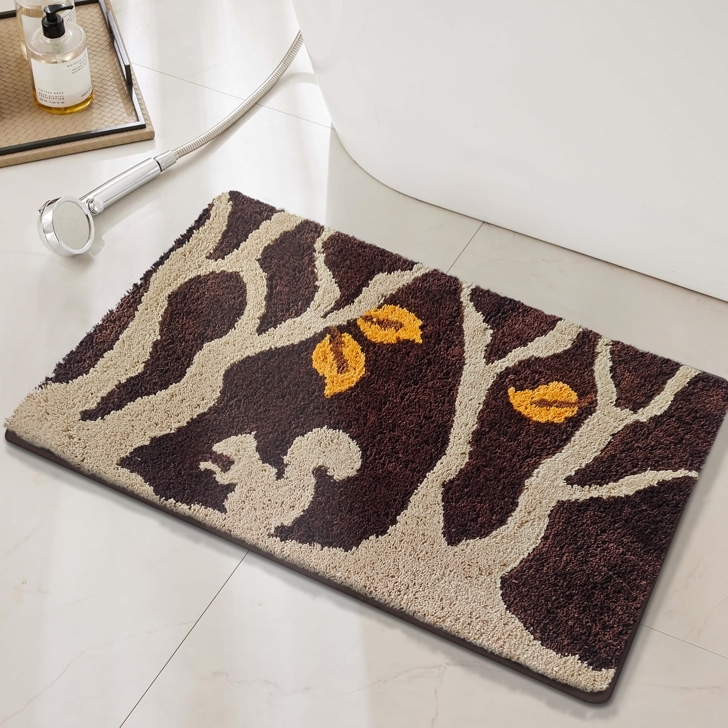 Cross-border Simple INS Style Flocked Absorbent Bathroom Mat Non-slip Quick-dry Customizable Bathroom Doorway Foot Mat Floor Mat