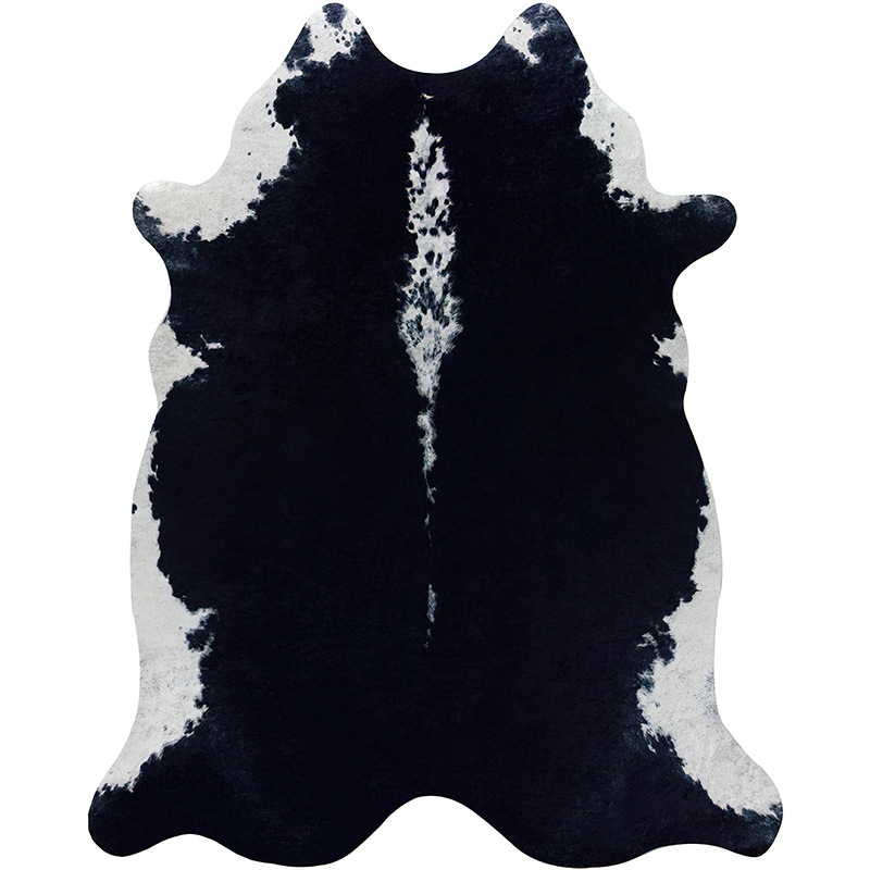 Rugava Modern Minimalist Faux Fur Carpet Indoor Living Room Bedroom Rug Faux Leather Zebra Animal Skin Pattern