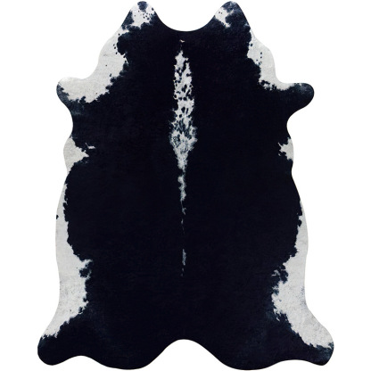 Rugava Modern Minimalist Faux Fur Carpet Indoor Living Room Bedroom Rug Faux Leather Zebra Animal Skin Pattern