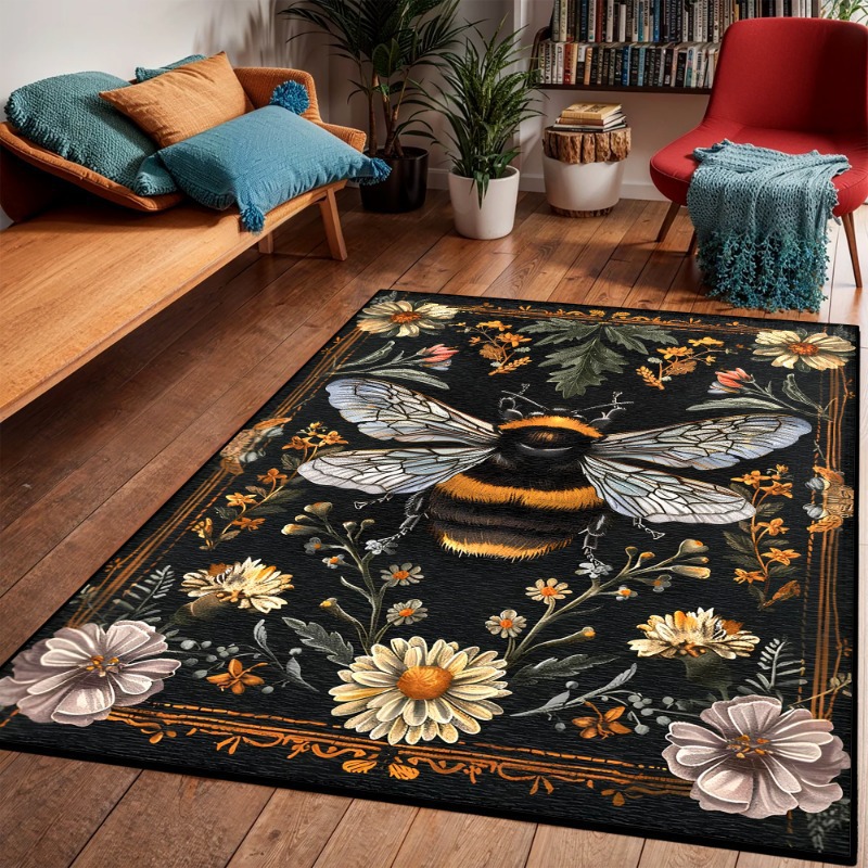 Nordic Retro Living Room Carpet American Style Home Non-Slip Sofa Coffee Table Rug Bedroom Stain-Resistant Bedside Rug