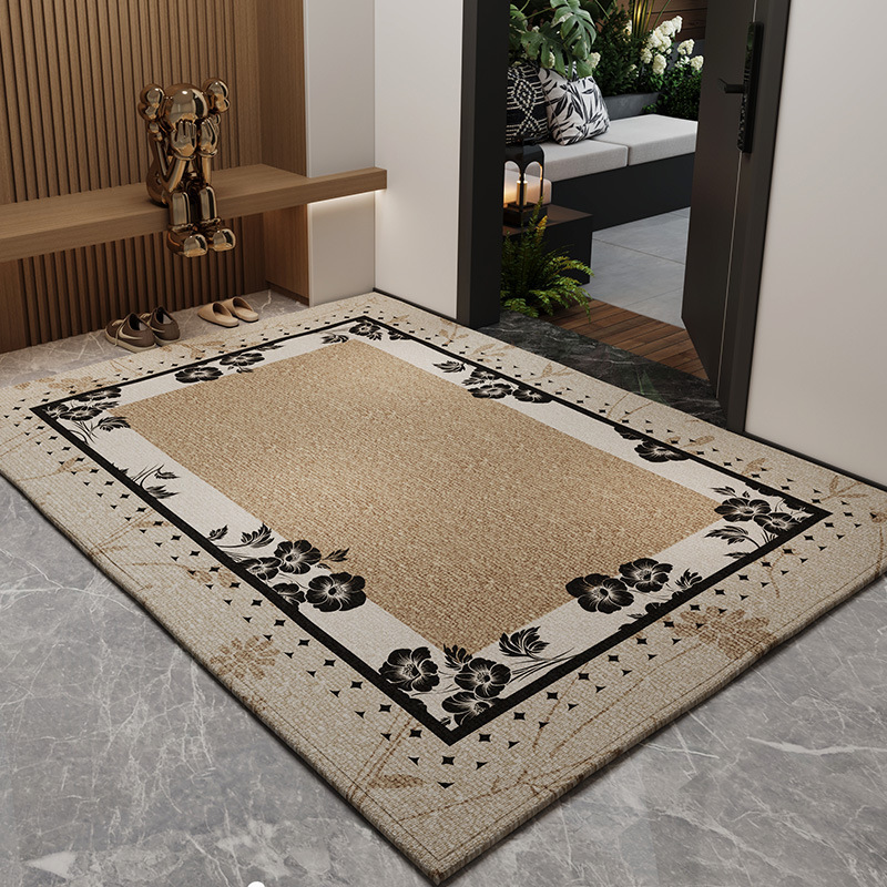 Light Luxury Retro Entryway Door Mat Home Non-Slip Door Mat Large Entrance Hallway Carpet Dirt-Resistant Foot Mat