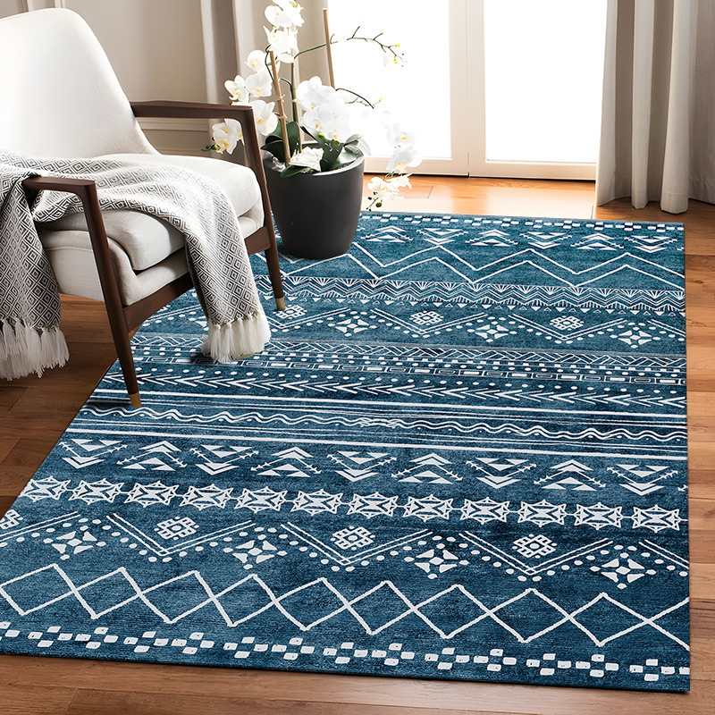 Foldable Washable Living Room Carpet TEMU Cross-border Amazon Manufacturer Wholesale Vintage American Style Non-slip Floor Mat