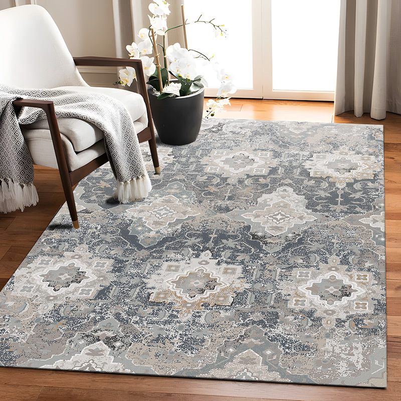 Foldable Washable Living Room Carpet TEMU Cross-border Amazon Manufacturer Wholesale Vintage American Style Non-slip Floor Mat