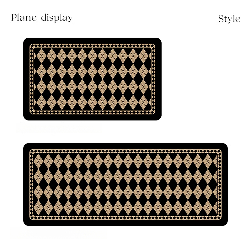 British Time Melard Style Diamond Pattern High-end Kitchen Mat Oil-proof Easy to Clean Retro Long Strip Carpet Customization