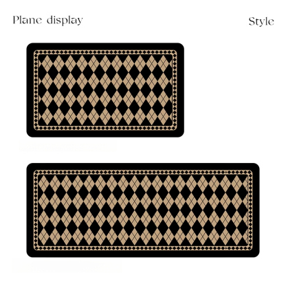 British Time Melard Style Diamond Pattern High-end Kitchen Mat Oil-proof Easy to Clean Retro Long Strip Carpet Customization