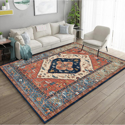 Turkish Ethnic Style Carpet Persian American Retro Living Room Sofa Coffee Table Carpet Home Bedroom Bedside Rug