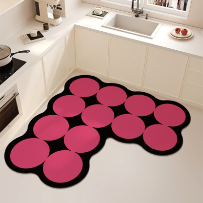 New Diatomaceous Earth Kitchen Mat Cartoon Water Absorbent Oil Absorbent Non-Slip Dirt-Resistant Household Wear-Resistant Cuttable Mat