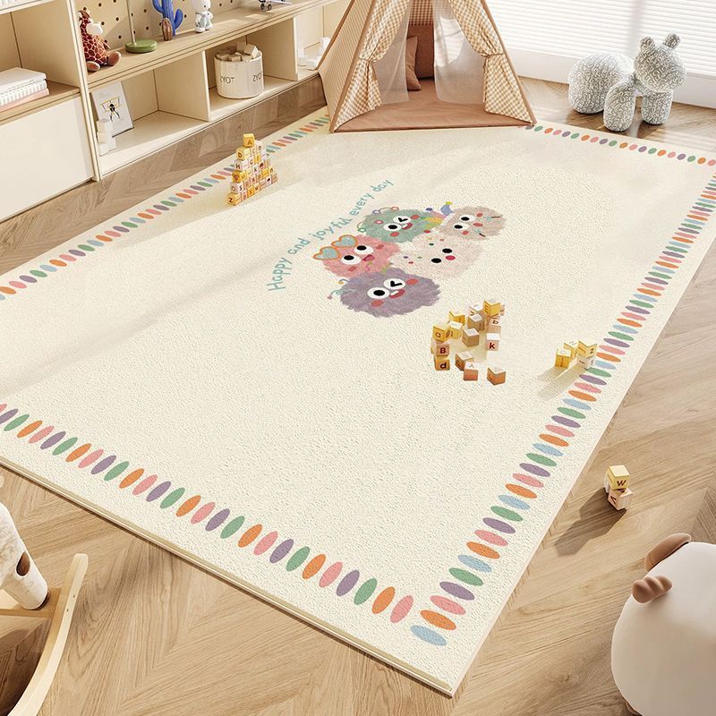 Rugava Cartoon Colorful Pom-Pom Carpet for Children's Room Baby Reading Area Entertainment Play Mat Bedroom Full Carpet