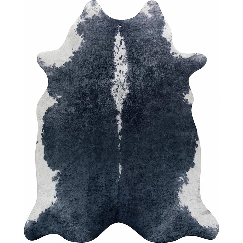 Rugava Modern Minimalist Faux Fur Carpet Indoor Living Room Bedroom Rug Faux Leather Zebra Animal Skin Pattern
