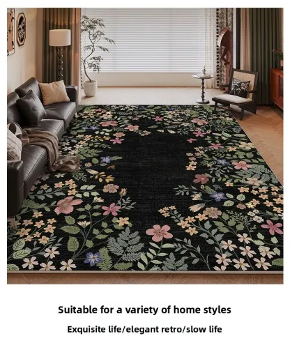 Rugava Persian Carpet Living Room Stain Resistant Easy to Clean Machine Washable Foldable Imitation Cashmere Carpet Bedroom