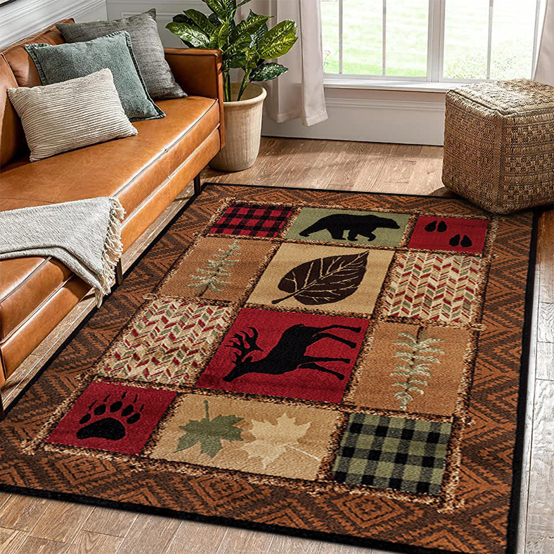 Rugava Vintage American Ethnic Style Home Living Room Sofa Coffee Table Bedroom Bedside Rug Balcony Non-Slip Rug