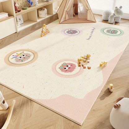 Rugava Cartoon Colorful Pom-Pom Carpet for Children's Room Baby Reading Area Entertainment Play Mat Bedroom Full Carpet