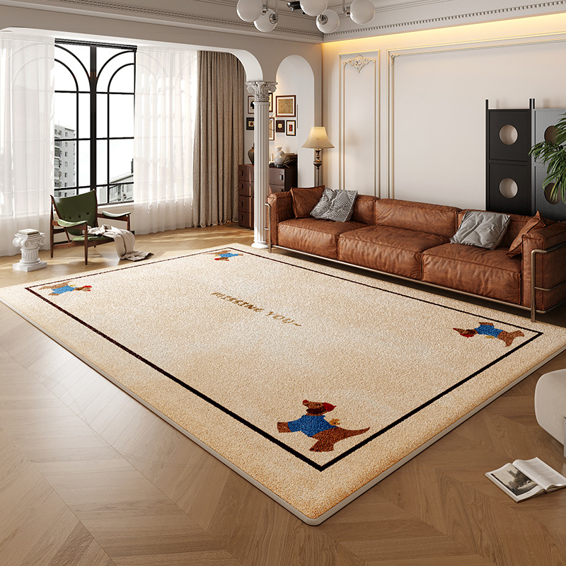 Vintage Puppy Bedroom Living Room Carpet Imitation Cashmere Home Decor Carpet Children's Room Play Reading Area Rug