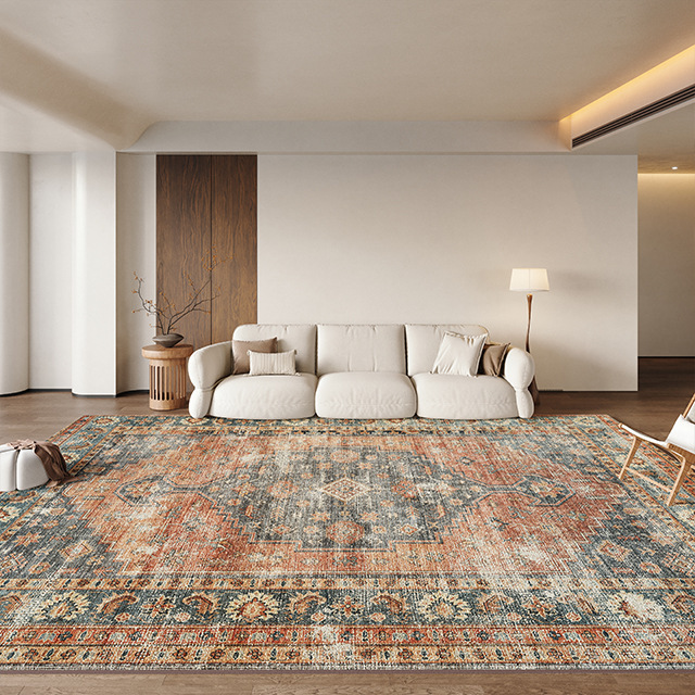 Carpet for Living Room Large Area Full Sofa Coffee Table Rug Persian Style High-end Feel Bedroom Stain-resistant Faux Cashmere Carpet