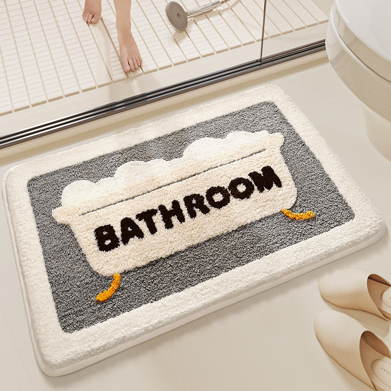 Dajiang Cross-Border INS Style Floral Bathroom Mat Strong Water Absorption Non-Slip Mat Flocked Home Bathroom Quick-Dry Foot Mat