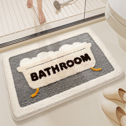 Dajiang Cross-Border INS Style Floral Bathroom Mat Strong Water Absorption Non-Slip Mat Flocked Home Bathroom Quick-Dry Foot Mat
